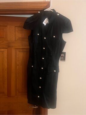 Black button up dress - Express